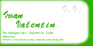 ivan valentin business card